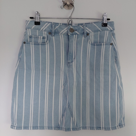 Loft Striped Jean Skirt - Picture 1 of 9